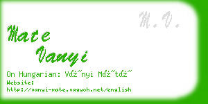 mate vanyi business card